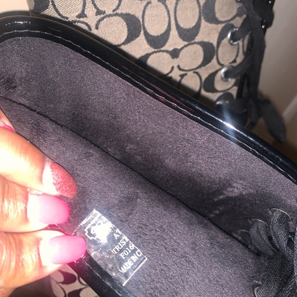 Coach rain boots with lace up ties in back. Super cute and only worn twice. - Picture 6 of 6